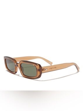 Le Specs Tan Rectangular Sunglasses Dynamite Tobacco